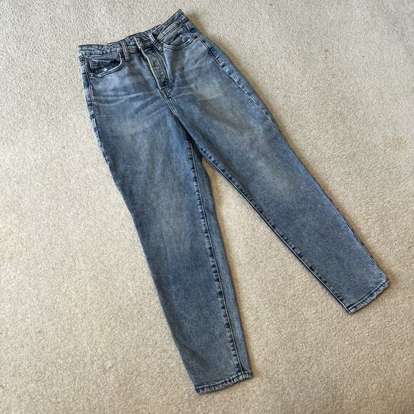 Old Navy Womens Jeans Size 4 High Rise O.G. Straight Blue Denim Light Wash 27x26 - Picture 2 of 11